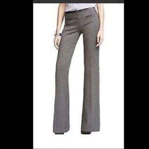 Express editor pants with faux leather trim gray tweed 4R